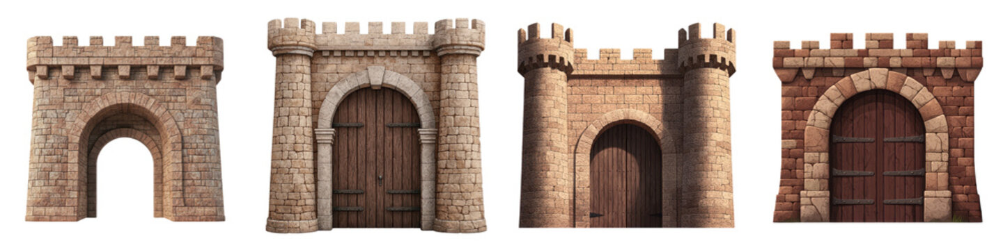 Majestic medieval castle with towering stone turrets ornate arched entryways and sturdy fortress walls standing tall as a historic landmark