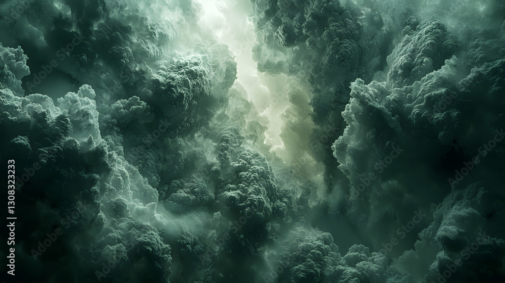 Poster overcast sky with densely packed clouds creating an epic atmosphere