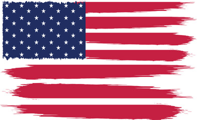 US flag rendered with a painterly textured brush stroke effect.