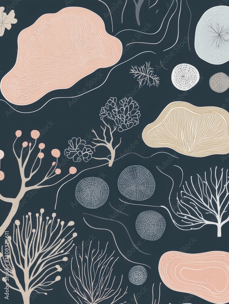Aufkleber stunning collection of colorful corals displaying unique shapes and textures under the ocean waves