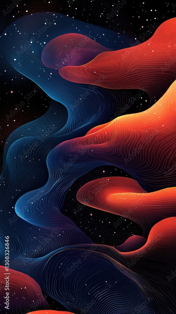 Poster colorful abstract background full of vibrant shapes and patterns creating a dynamic artistic scene