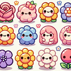 cartoon flower  icons
