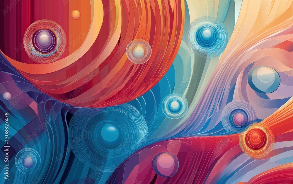 Poster vibrant colorful abstract background with swirling patterns and dynamic blends of various hues