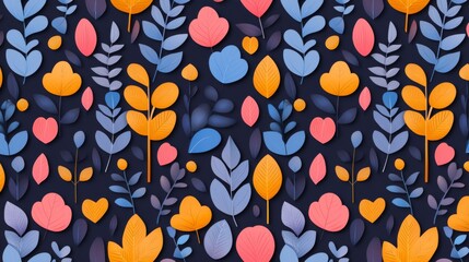 Vibrant floral patterns digital art colorful background creative design abstract view