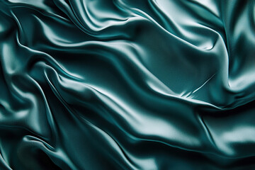 Fototapeta premium Green Silk Satin Luxurious Background Aesthetic