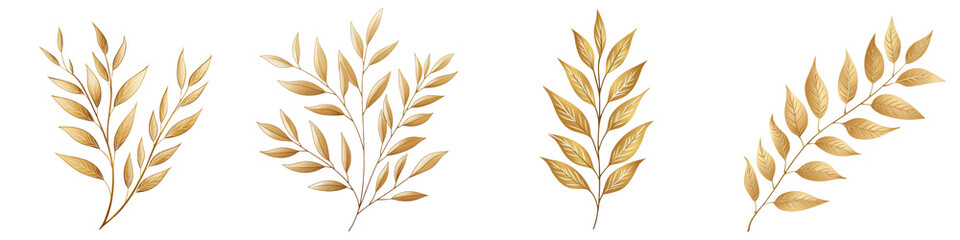 Elegant golden autumn leaves backdrop with minimalist design  Natural organic foliage pattern in shades of yellow and gold  Simple clean floral for seasonal concept