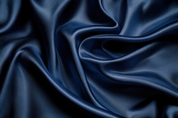 Obraz premium Navy Silk Texture Luxurious Fabric Background