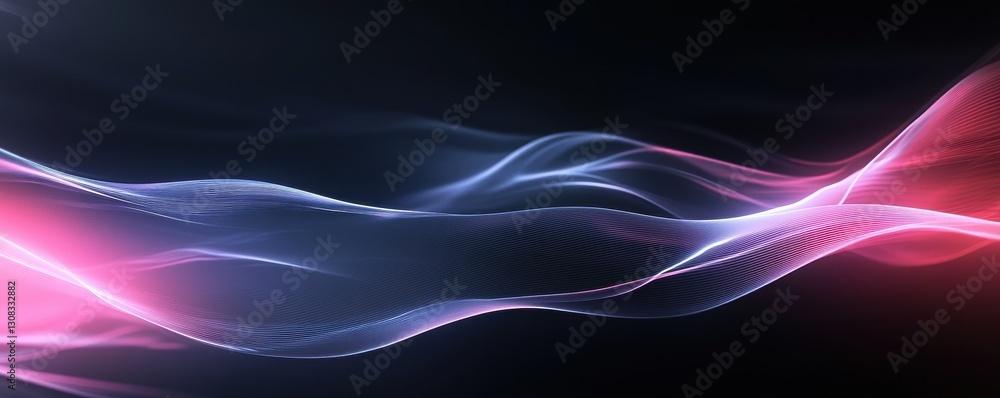 Aufkleber an abstract background featuring a dynamic wave of vibrant, flowing colored lines that intertwine an