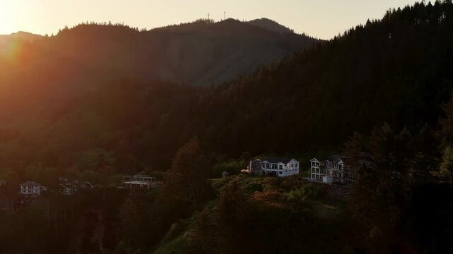 Sunrise in Neskowin Oregon on Highway 101 Pacific Ocean Waves Crashing at Neskowin Ghost Forest and Haystack Rock