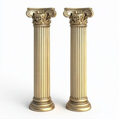 Obraz premium Two majestic gold columns standing proudly together with elegant designs and a shimmering finish in natural light