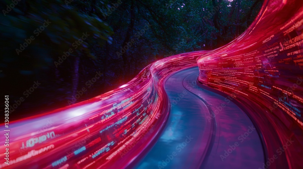Poster data stream digital river information highway abstract technology background