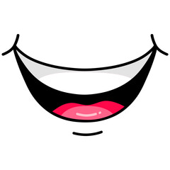 Mouth Laughing Cartoon Drawing Vector Illustration
