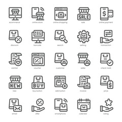 Ecommerce Icon pack for your website, mobile, presentation, and logo design. Ecommerce Icon outline design. Vector graphics illustration and editable stroke.