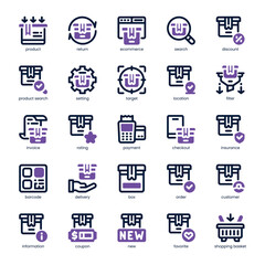 Product Search Icon pack for your website, mobile, presentation, and logo design. Product Search Icon dual tone design. Vector graphics illustration and editable stroke.