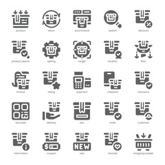 Product Search Icon pack for your website, mobile, presentation, and logo design. Product Search Icon solid design. Vector graphics illustration and editable stroke.