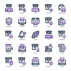 Product Development Icon pack for your website, mobile, presentation, and logo design. Product Development Icon dual tone design. Vector graphics illustration and editable stroke.