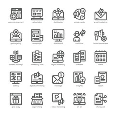 Marketing Campaign Icon pack for your website, mobile, presentation, and logo design. Marketing Campaign Icon outline design. Vector graphics illustration and editable stroke.