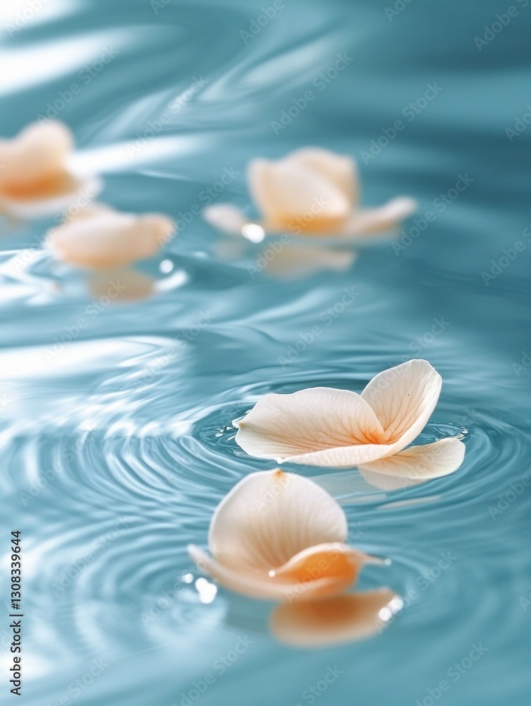 Aufkleber serenity blossoms in calm waters with pastel hues and gentle ripples creating a tranquil environment