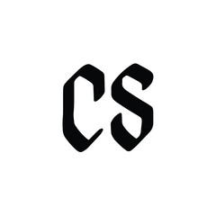 CS monogram logo design letter text name symbol monochrome logotype alphabet character simple logo