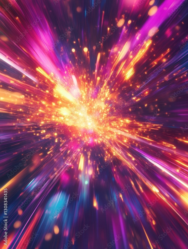 Fototapete bright neon explosion of colors creates a dynamic abstract background for creative projects generati