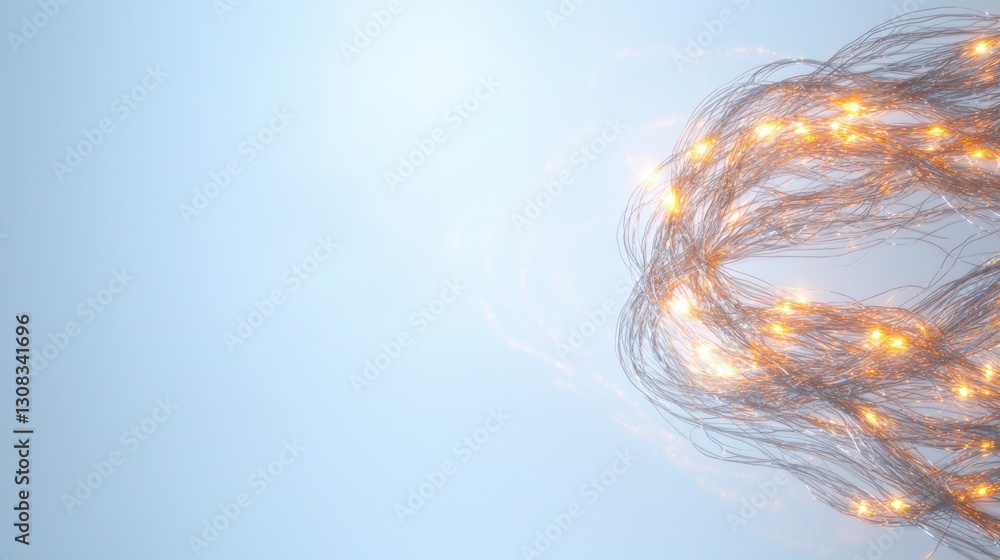 Poster abstract light network digital brain mind map neural connections technology background