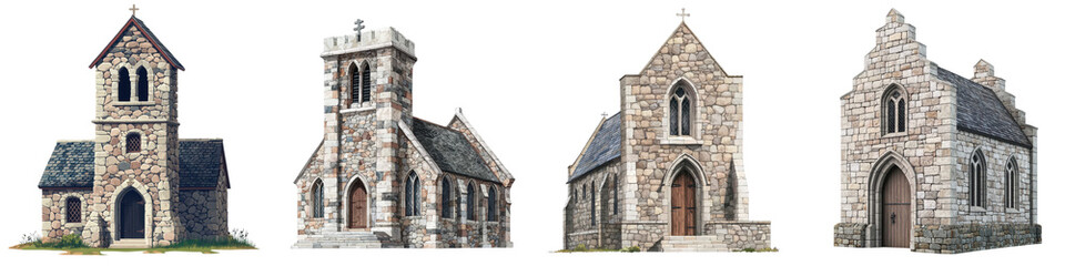 Majestic medieval churches cathedrals and other historic religious structures set against the picturesque backdrop of the European countryside landscape