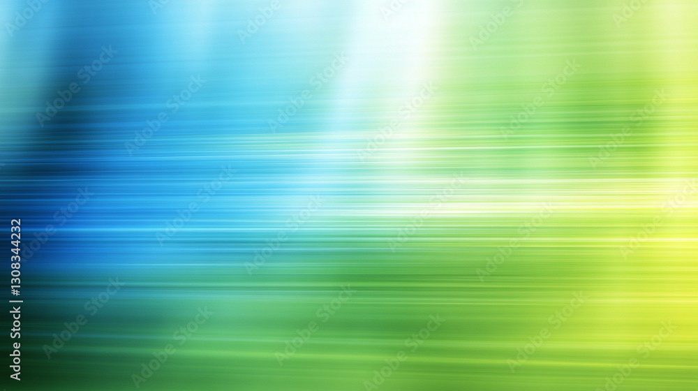 Poster blue and green blurred motion background representing calm, growth, harmony, and change with fluid, 