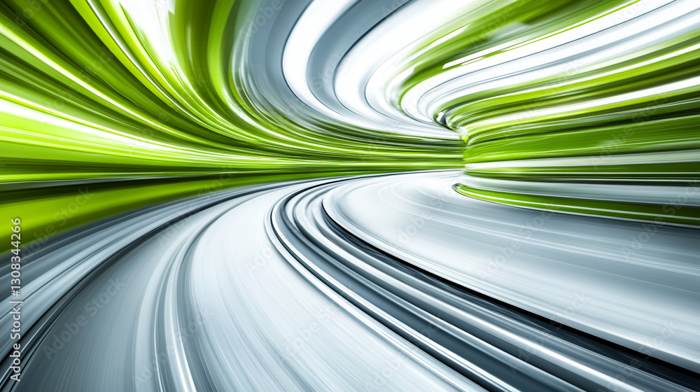 Poster blue and green blurred motion background representing calm, growth, harmony, and change with fluid, 