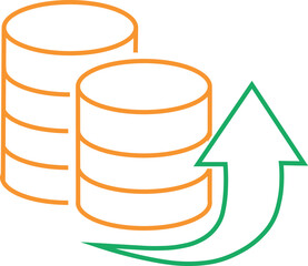 Money movement icons vector editable file, black and white