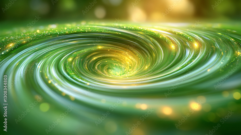 Poster blue and green blurred motion background representing calm, growth, harmony, and change with fluid, 
