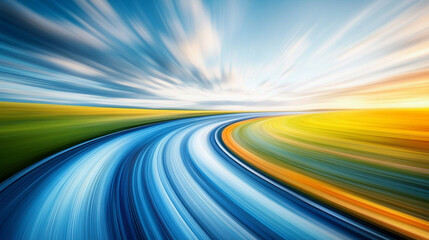 blue and green blurred motion background representing calm, growth, harmony, and change with fluid, dynamic movement and soft color gradients