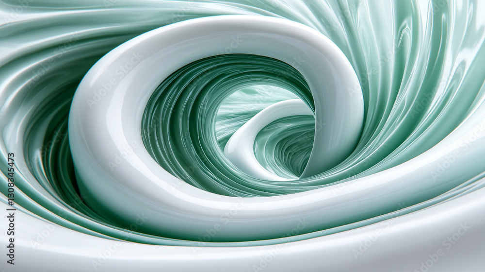 Poster blue and green blurred motion background representing calm, growth, harmony, and change with fluid, 