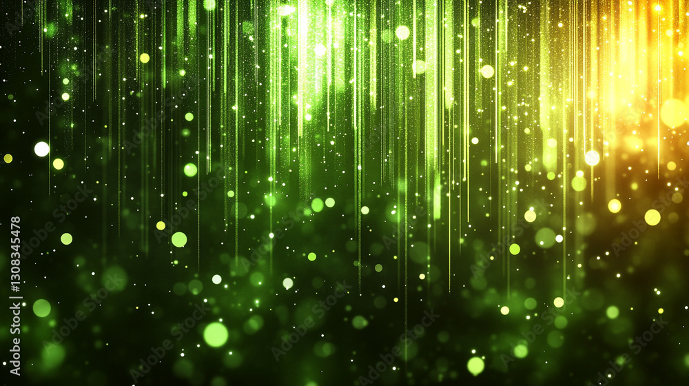Poster blue and green blurred motion background representing calm, growth, harmony, and change with fluid, 
