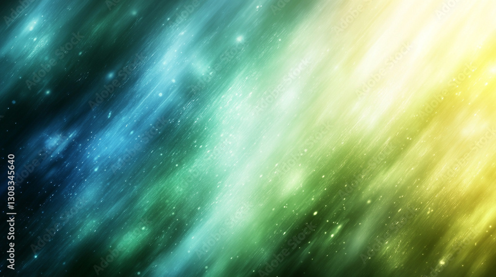 Poster blue and green blurred motion background representing calm, growth, harmony, and change with fluid, 