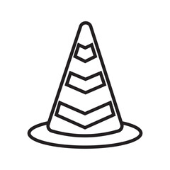 Construction cone icon. Vector illustration design. Tools collection. on white background. color editable