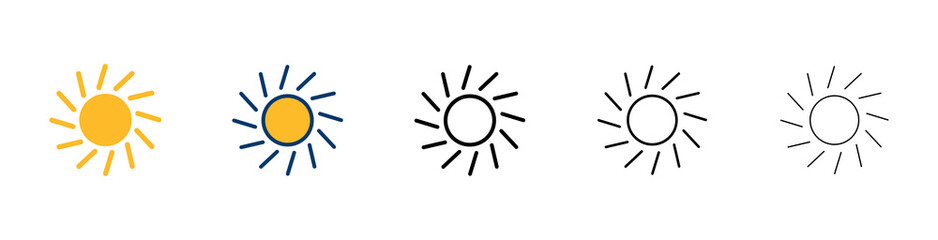 Sun icon vector isolated on white background. Sun vector icon