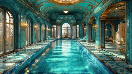 Luxurious Pool Hall Interior
