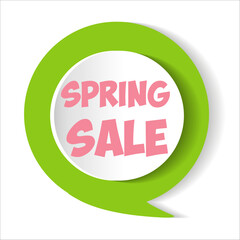 Green icon spring sale. Vector Illustration