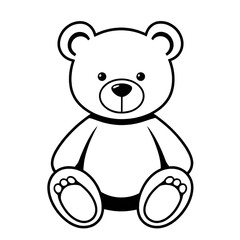 Obraz premium Teddy bear cartoon illustration icon, black silhouette vector