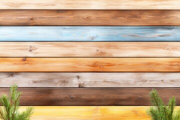 Fototapeta premium Weathered Wooden Planks Background Texture - Rustic, aged wood planks in assorted colors, showcasing natural grain and texture. Evokes feelings of nature, timelessness
