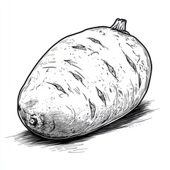 Realistic sweet potato coloring page for kids home activity art inspiration educational fun