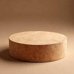 Natural Cork Textured Podium on Earth Toned Surface