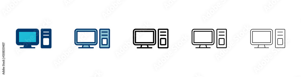 Aufkleber computer icon vector isolated on white background. pc icon vector. computer monitor icon. flat pc sy