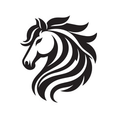 Horse head silhouette vector on white background