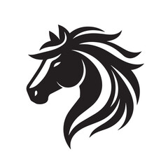Horse head silhouette vector on white background