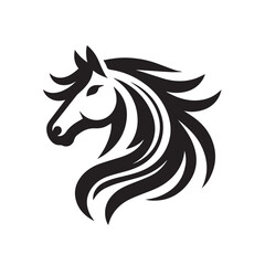 Horse head silhouette vector on white background