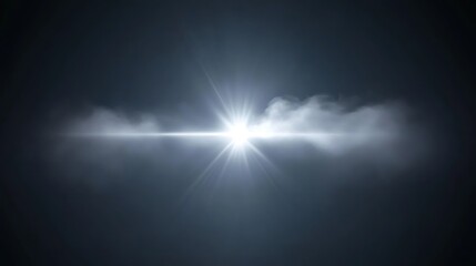 Obraz premium Ethereal starburst light emanating through misty atmospheric haze