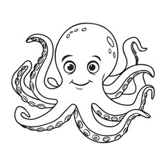 octopus cartoon coloring page