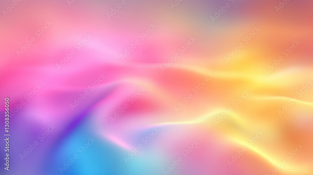 Poster vibrant pastel rainbow gradient background with soft flowing colors creates dreamy and serene atmosp