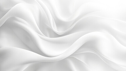 Soft white fabric with smooth waves and gentle folds creating serene atmosphere. Ideal for backgrounds and textures